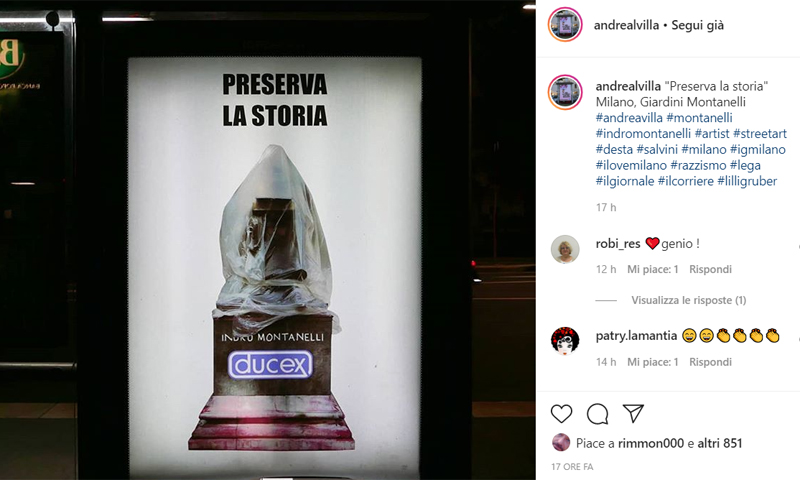 Anche il Banksy di Torino nella polemica milanese su Indro Montanelli