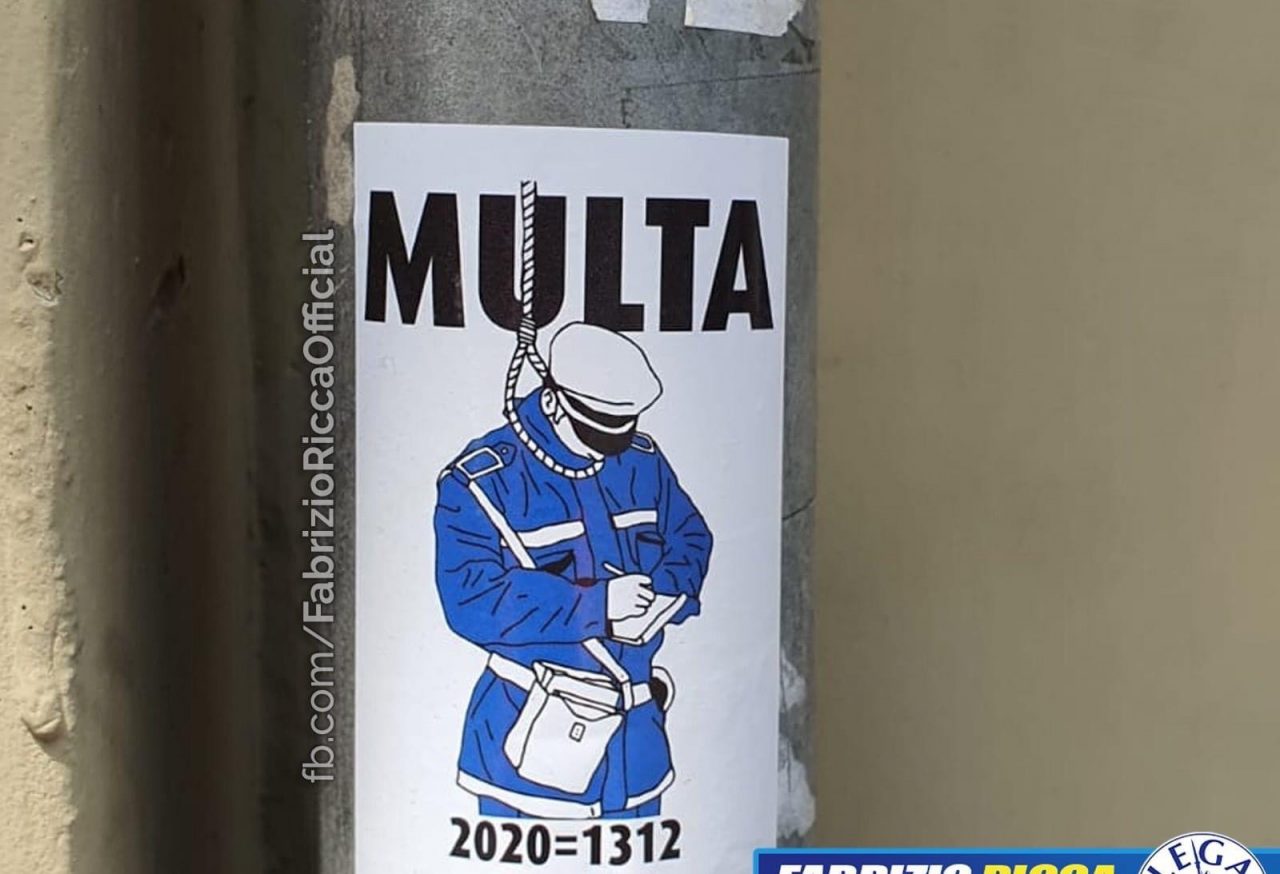 Multa “al cappio”: manifesti abusivi contro la Polizia Municipale