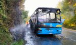 Pullman Gtt a fuoco durante la marcia a Torre Canavese, passeggeri illesi