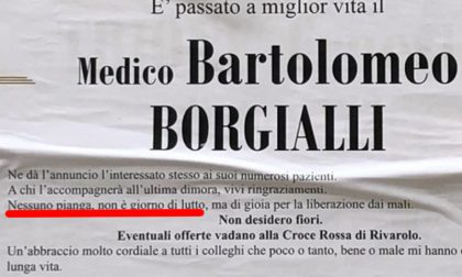 Medico muore e si scrive il manifesto funebre: «Nessuno pianga, non è giorno di lutto»