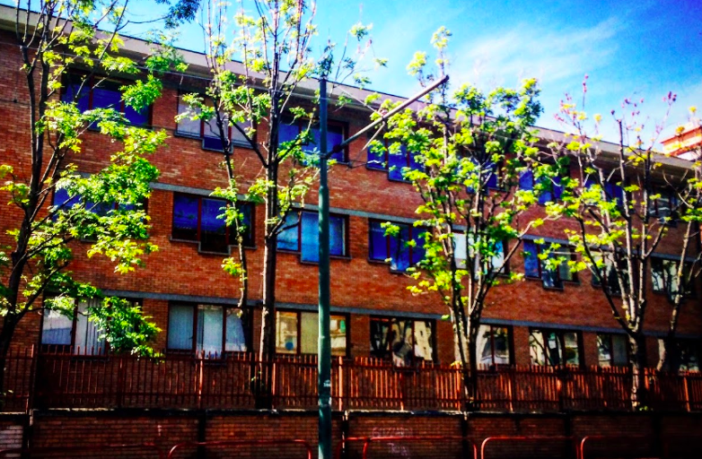 Si lancia contro il vetro della finestra di una scuola per scappare dalla polizia