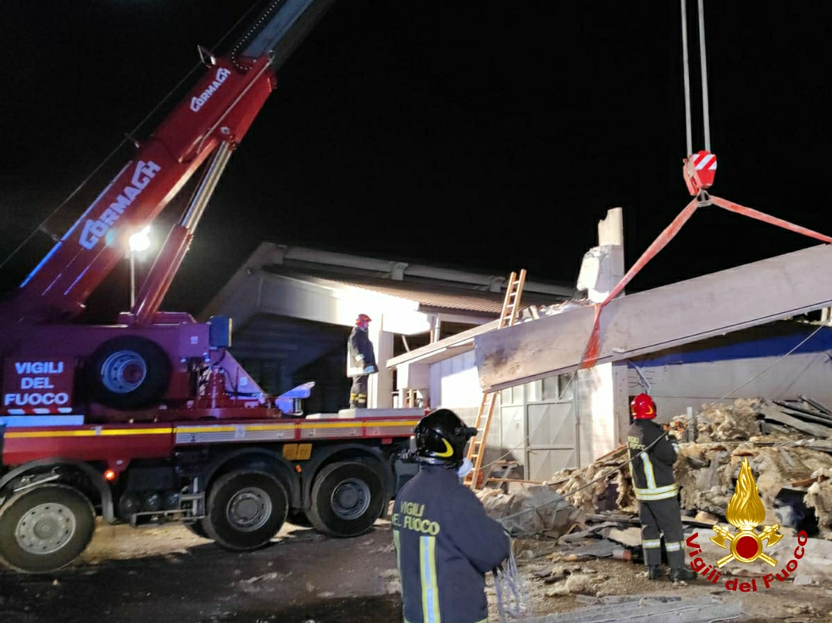 Crolla tetto di una stalla, all’interno 120 mucche rimaste intrappolate tra le macerie