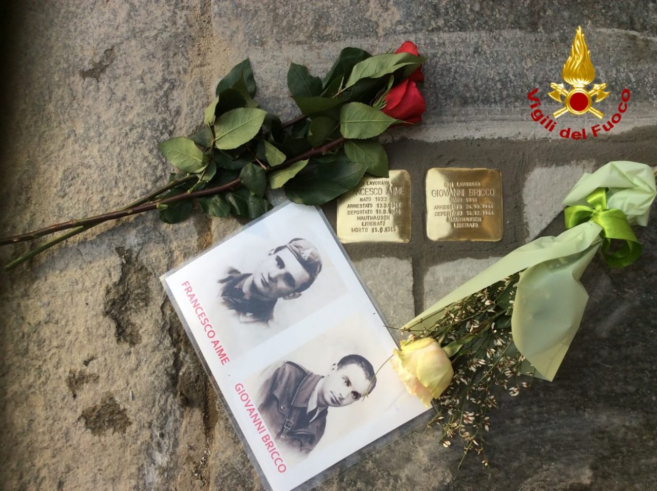 Le foto della cerimonia di posa delle due pietre d’inciampo per Aime Francesco e Giovanni Bricco