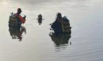 I sommozzatori dei Vigili del Fuoco al lago di Avigliana per prove di comunicazione radio