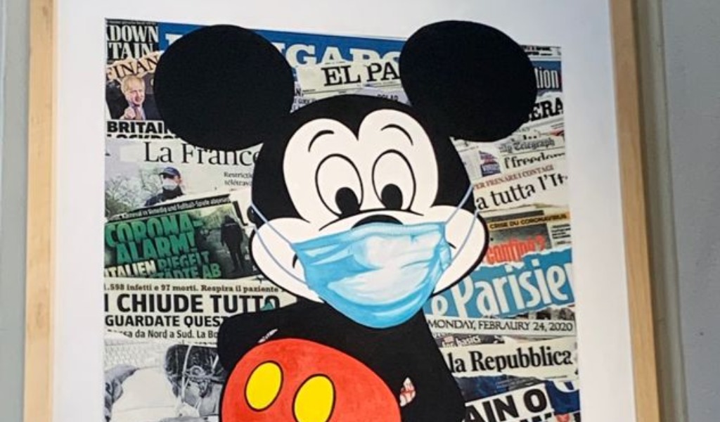 Un Topolino stile Covid 19 all’ospedale Mauriziano, donato dall’artista Carmelo Giammello
