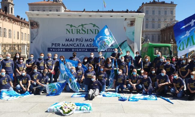 Nursind in piazza a Torino: “Mai più morti per mancata assistenza”
