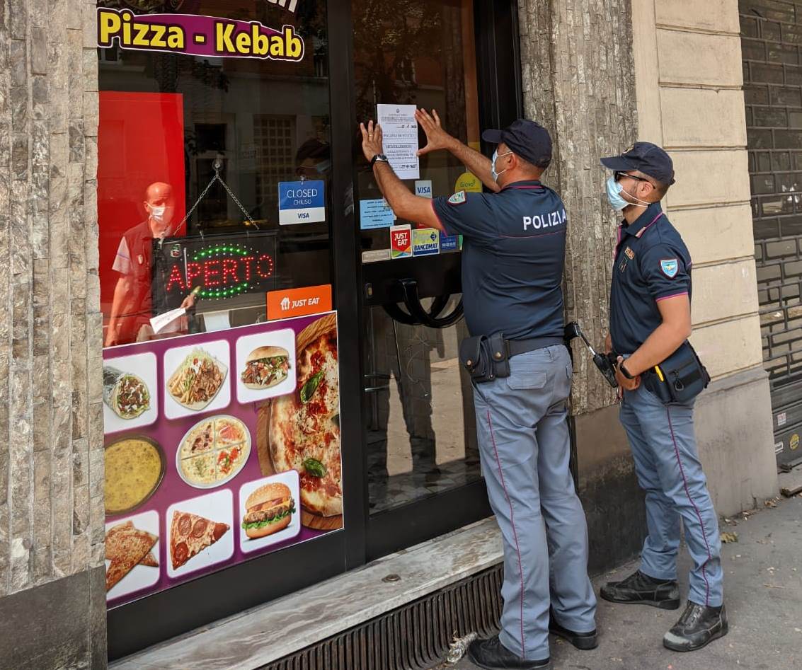 Kebabbaro chiuso per mancato rispetto delle normative anti Covid