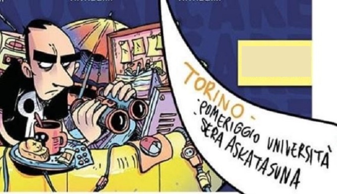 Zerocalcare a Torino visita il centro sociale “okkupato”