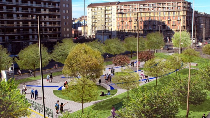 Piazza Carducci cambia volto: al posto dell’asfalto arrivano alberi e aiuole