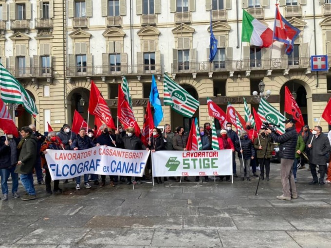 Crisi Elcograf e Stige: il settore della grafica scende in piazza a Torino, a rischio 150 lavoratori