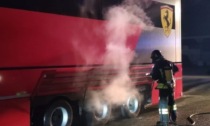 Principio d'incendio per un Tir della Ferrari all'autoporto di Susa: era diretto a Monza