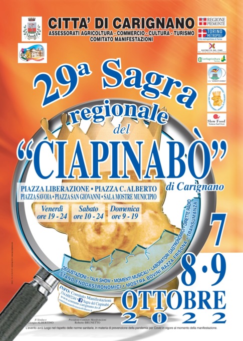 Carignano, torna da venerdì 7 a domenica 9 la Sagra regionale del Ciapinabò