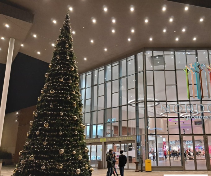 Vandali in azione in tutta Nichelino: danneggiate le porte d’ingresso e l’albero di Natale a Mondo Juve