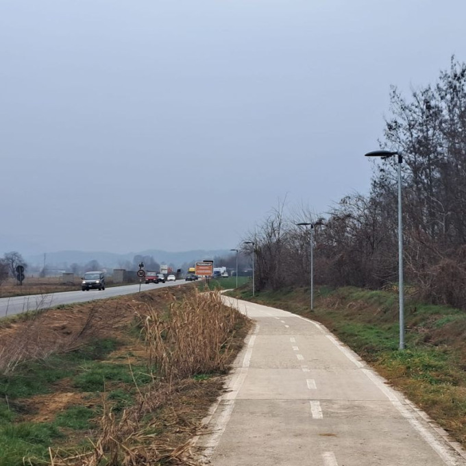 Luci a LED sulla pista ciclabile San Luigi di Orbassano-Rivalta di Torino