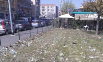 Tagliano l'erba nell'area verde di via Sestriere a Moncalieri e triturano anche la sporcizia