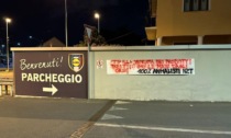 Appesi striscioni in difesa degli orsi del Trentino davanti agli ipermercati di Nichelino