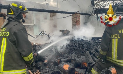 Le foto dell'incendio in una legnaia ad Avigliana: le fiamme a ridosso delle abitazioni