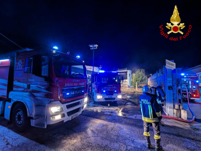Incendio all’ex Ecoidea Ambiente di Avigliana