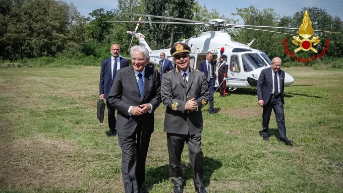I Vigili del Fuoco di Torino per la sicurezza del Presidente Sergio Mattarella