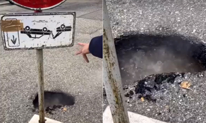 Nuova voragine di acqua bollente in mezzo all’incrocio al Lingotto (dopo Santa Rita)