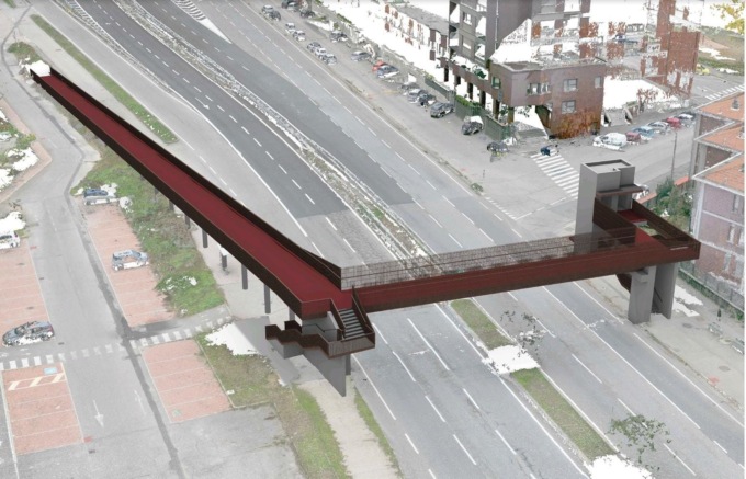 Al via i lavori nel 2024 alla costruzione della nuova passerella in corso Trieste a Moncalieri
