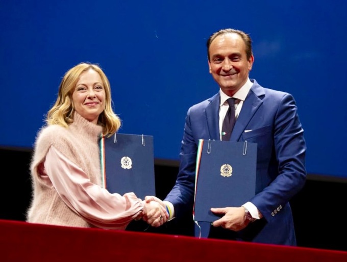 Meloni ad Asti, firmato l’Accordo sul Fondo di Sviluppo e Coesione con il presidente Cirio