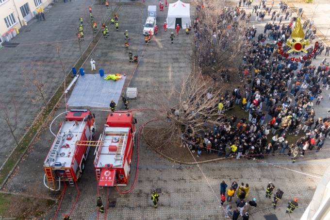 Dispersione di gas in un Istituto tecnico biellese: è l’esercitazione dei Vigili del Fuoco del Piemonte