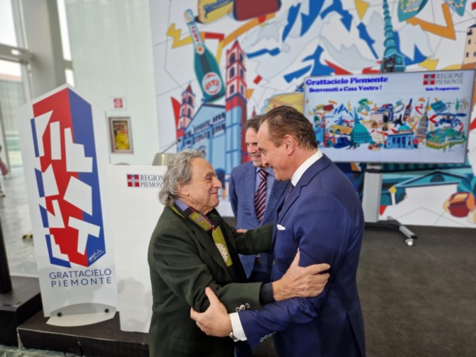 Da Olivietti all’aerospazio, senza dimenticare i Gianduiotti e il buon Barolo: così Ugo Nespolo ridisegna il Piemonte