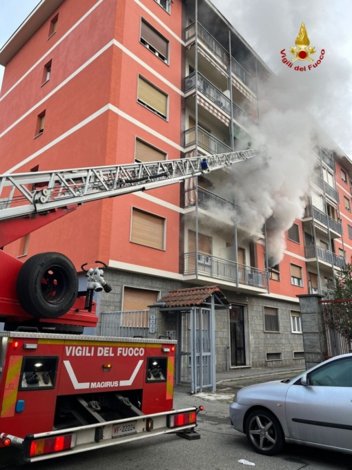 Incendio in un alloggio a Settimo Torinese