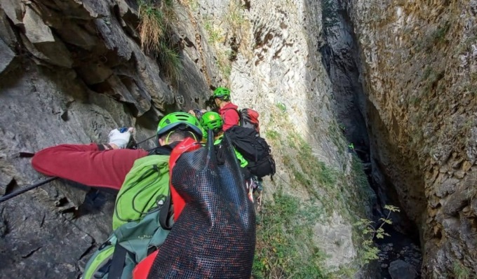Due ferratisti caduti all’Orrido di Foresto, salvati dal Soccorso Alpino