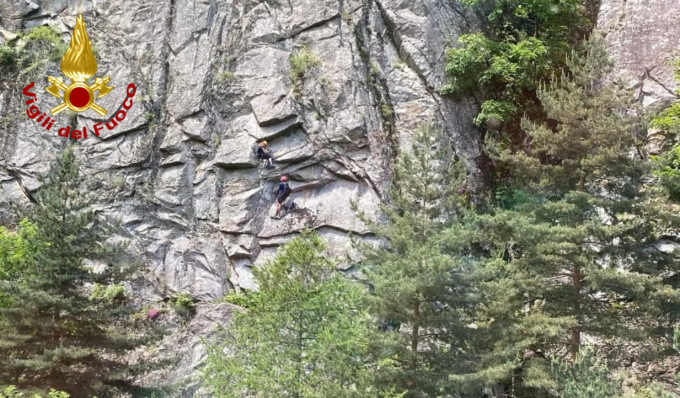 Alpinista in difficoltà lungo la Ferrata Ciardelli, recuperato dai Vigili del Fuoco