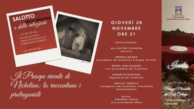 La storia del Presepe Vivente di Nichelino, il racconto dei protagonisti questa sera a Real Collegio di Moncalieri