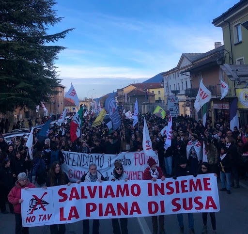 La manifestazione NO TAV, foto Facebook