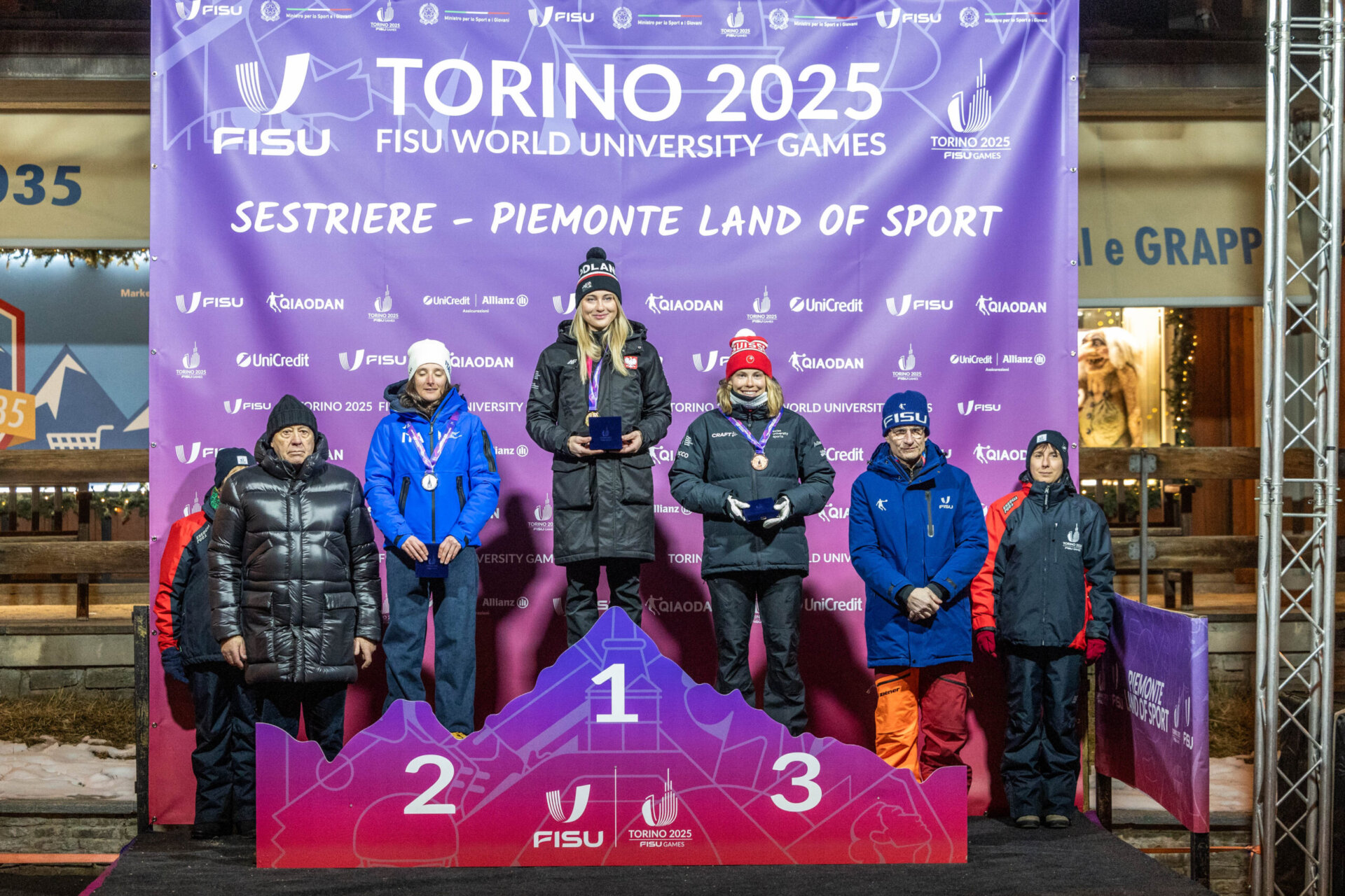 Sestrieres , Medal Ceremony for Cross-Country Skiing