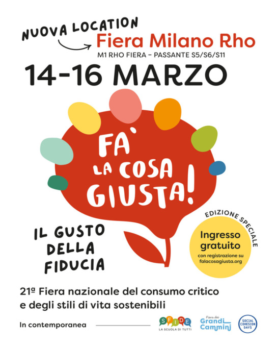 La Regione Piemonte è presente alla 21esima edizione di ‘Fa’ la Cosa Giusta!’