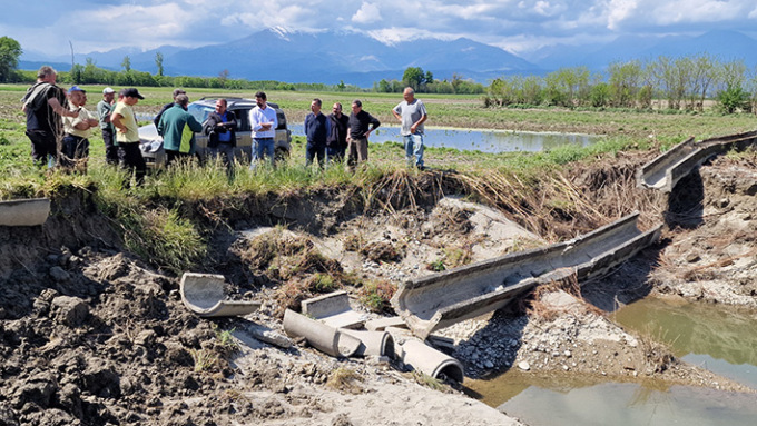 Sopralluogo sui campi alluvionati con l’assessore regionale all’agricoltura Paolo Bongioanni