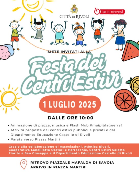 Festa dei Centri Estivi a Rivoli per parlare di “pace”