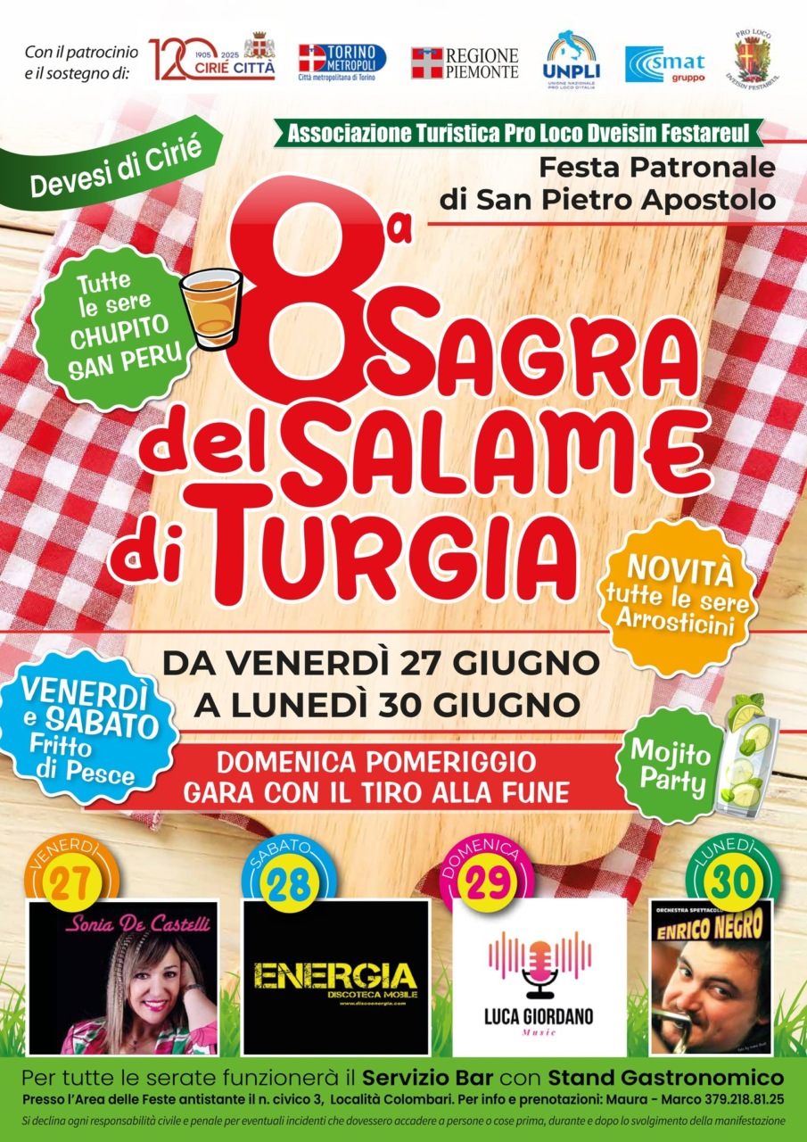 locandina_Sagra_Salame_Turgia_Devesi Ciriè_27-30_06_2025