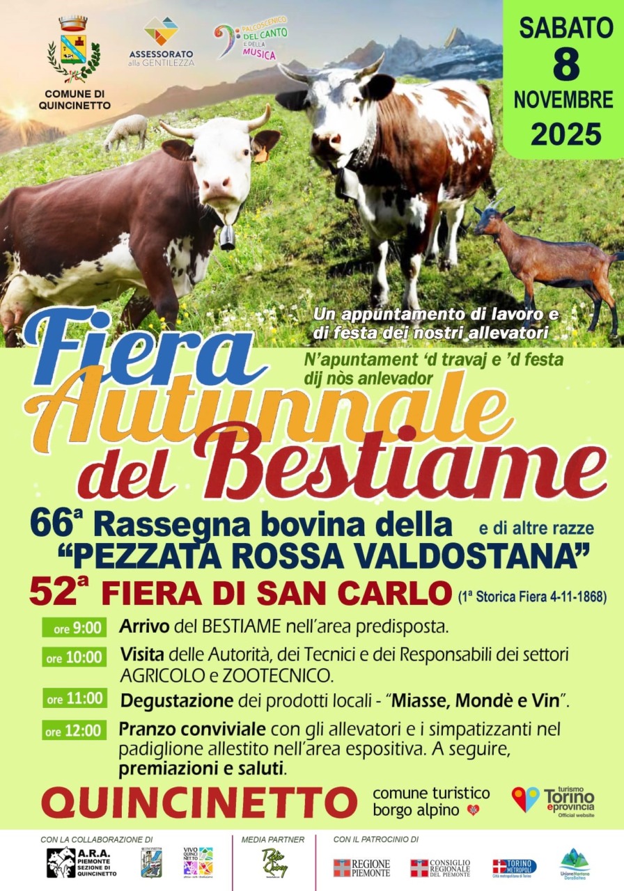 A Quincinetto torna la Fiera Autunnale del Bestiame