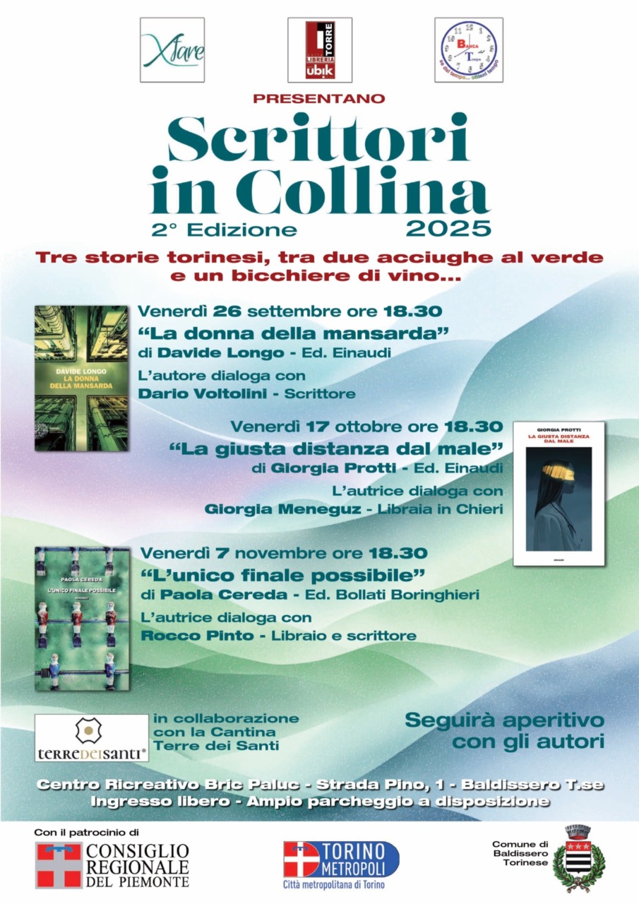 A Baldissero Torinese la seconda edizione di Scrittori in Collina 2025