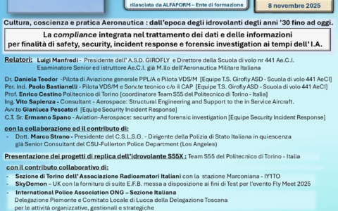 La scuola di volo GiroFly organizza per sabato 8 novembre a Collegno la seconda sessione di Fly Meet