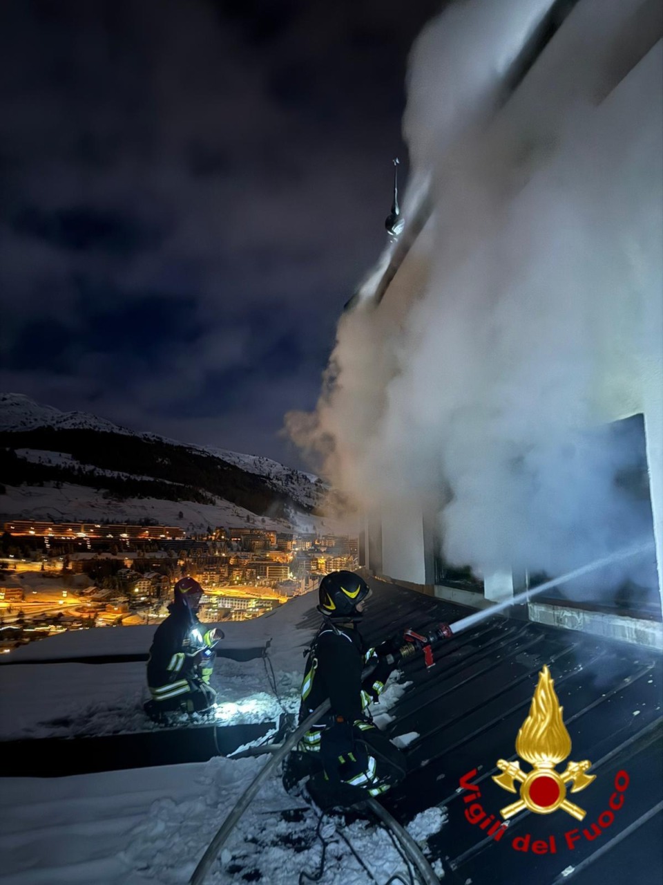 Incendio in un hotel a Sestriere