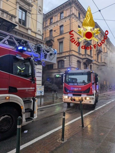 Incendio in via XX Settembre a Torino