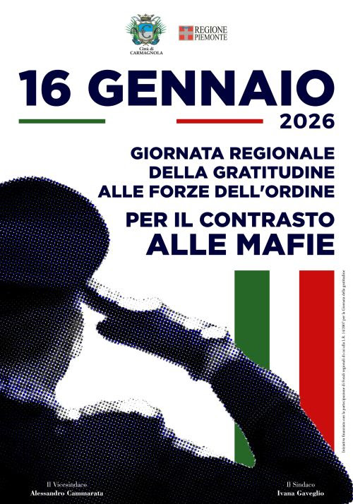 Convegno del Comune di Carmagnola per celebrare la  “Giornata della gratitudine alle forze dell’ordine per il contrasto alle mafie”