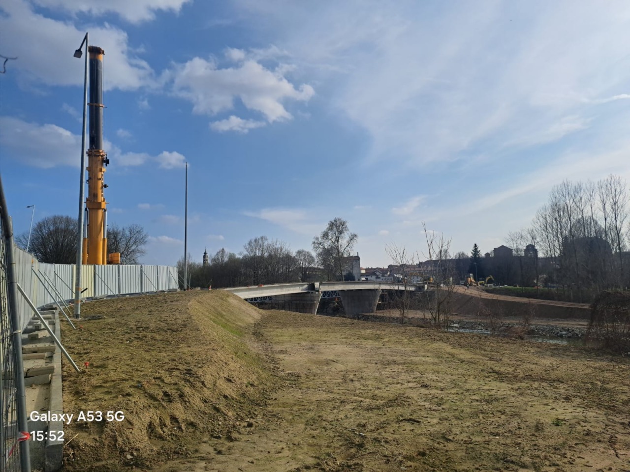 A Venaria Reale proseguono i lavori per la realizzazione del nuovo ponte sul torrente Ceronda