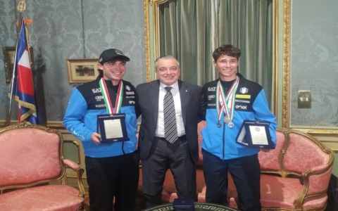 Giovani campioni di biathlon a Palazzo Lascaris