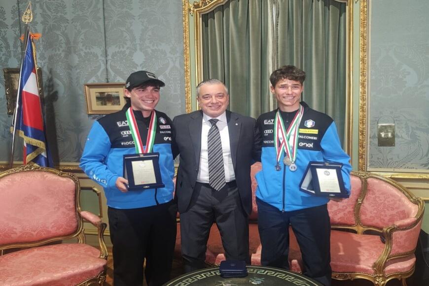 Giovani campioni di biathlon a Palazzo Lascaris