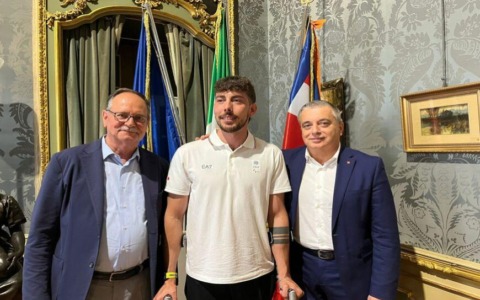 Michele Biglione ricevuto a Palazzo Lascaris dopo i successi di Milano Cortina 2026