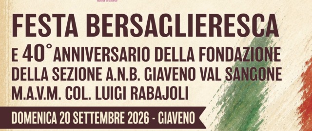 Giaveno, tutto pronto per la “Festa Bersaglieresca”
