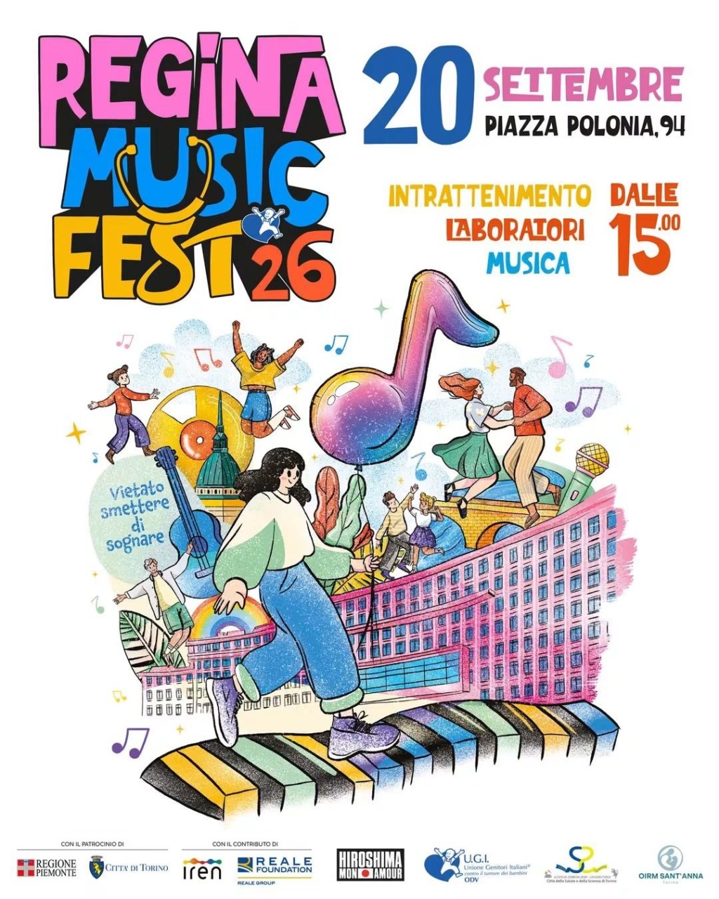 Torino, torna il Regina Music Fest: musica e solidarietà per i bambini del Regina Margherita